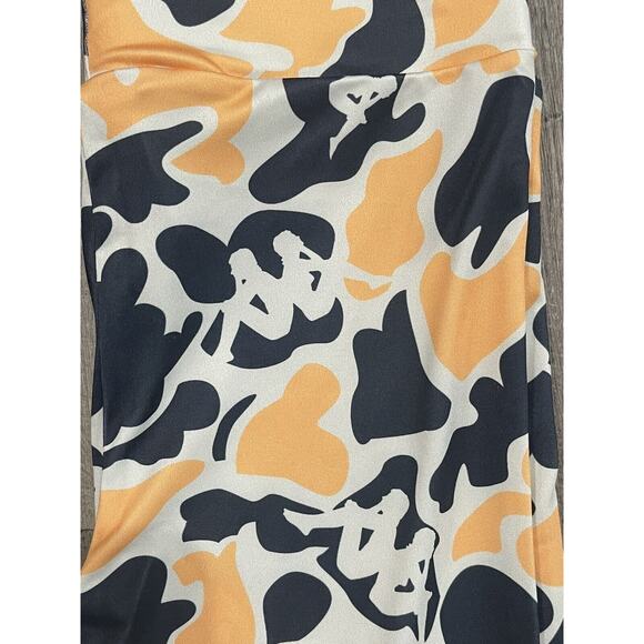 Kappa Authentic Palissa Leggings Grey/Orange All Over Print Size Medium NWT - Picture 4 of 6